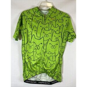 Weimostar Cycling Jersey Men's M Short Sleeve Green Graphic Print Performance